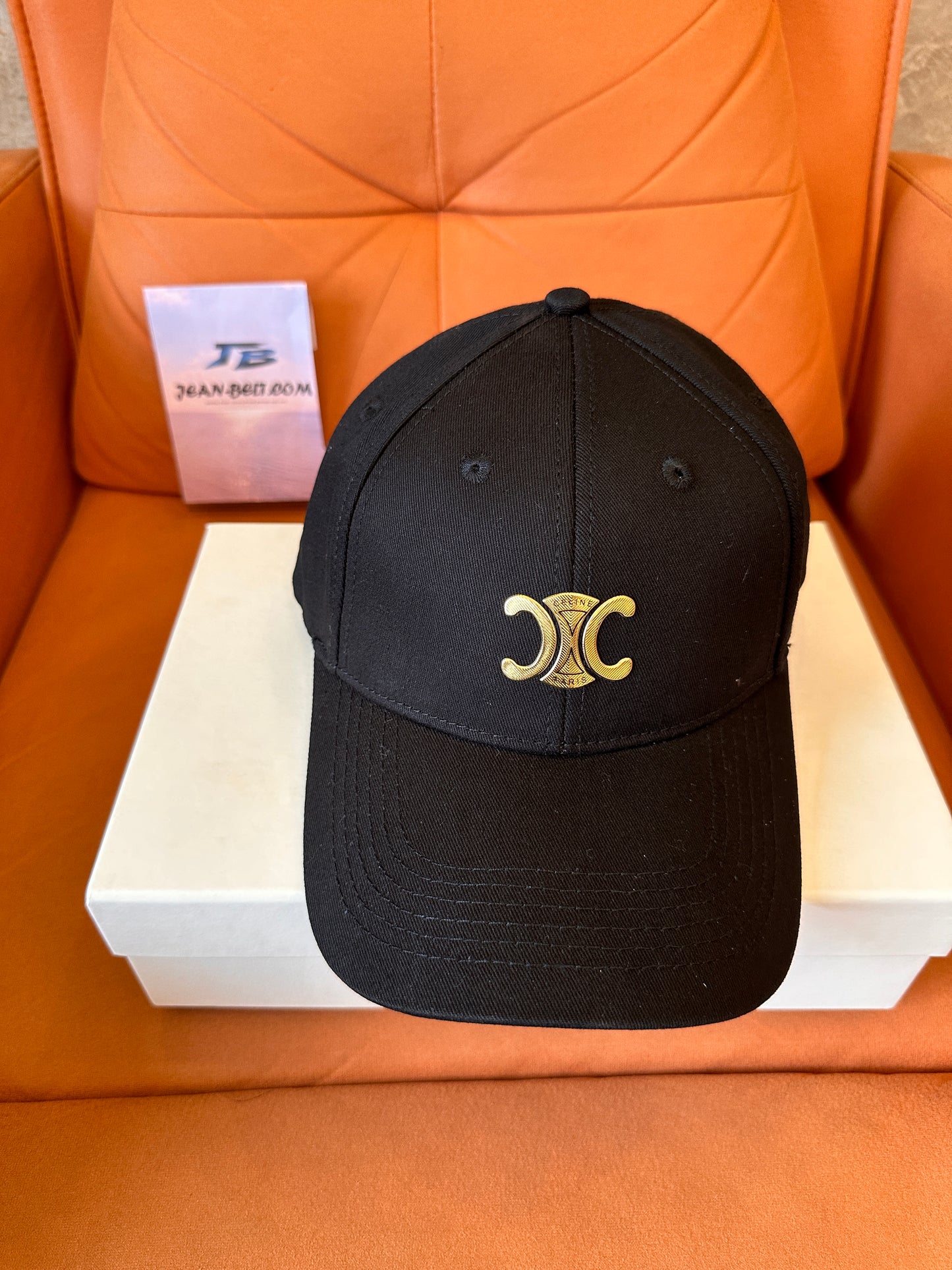 Celine Triomphe Logo Black Baseball Cap