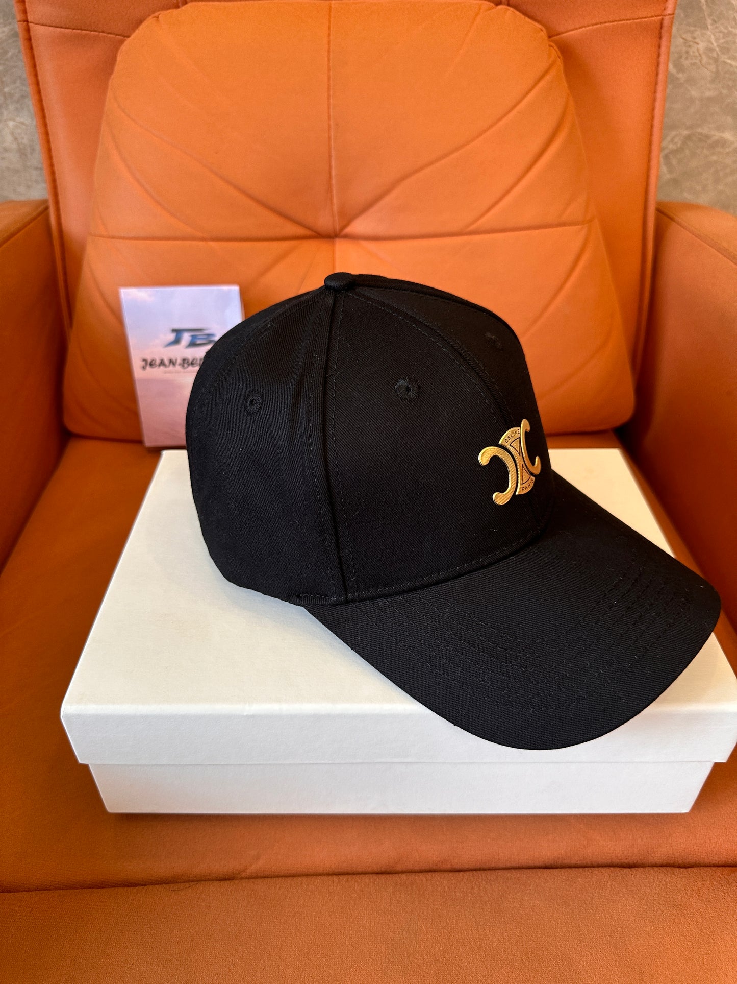 Celine Triomphe Logo Black Baseball Cap