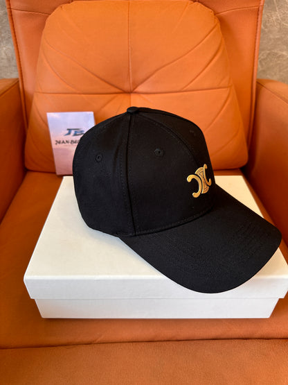 Celine Triomphe Logo Black Baseball Cap