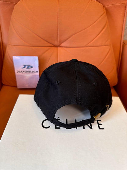 Celine Triomphe Logo Black Baseball Cap