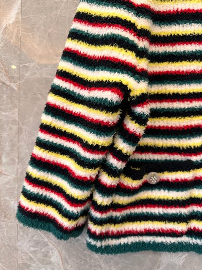 Chanel Striped Knit Cardigan with Button Details
