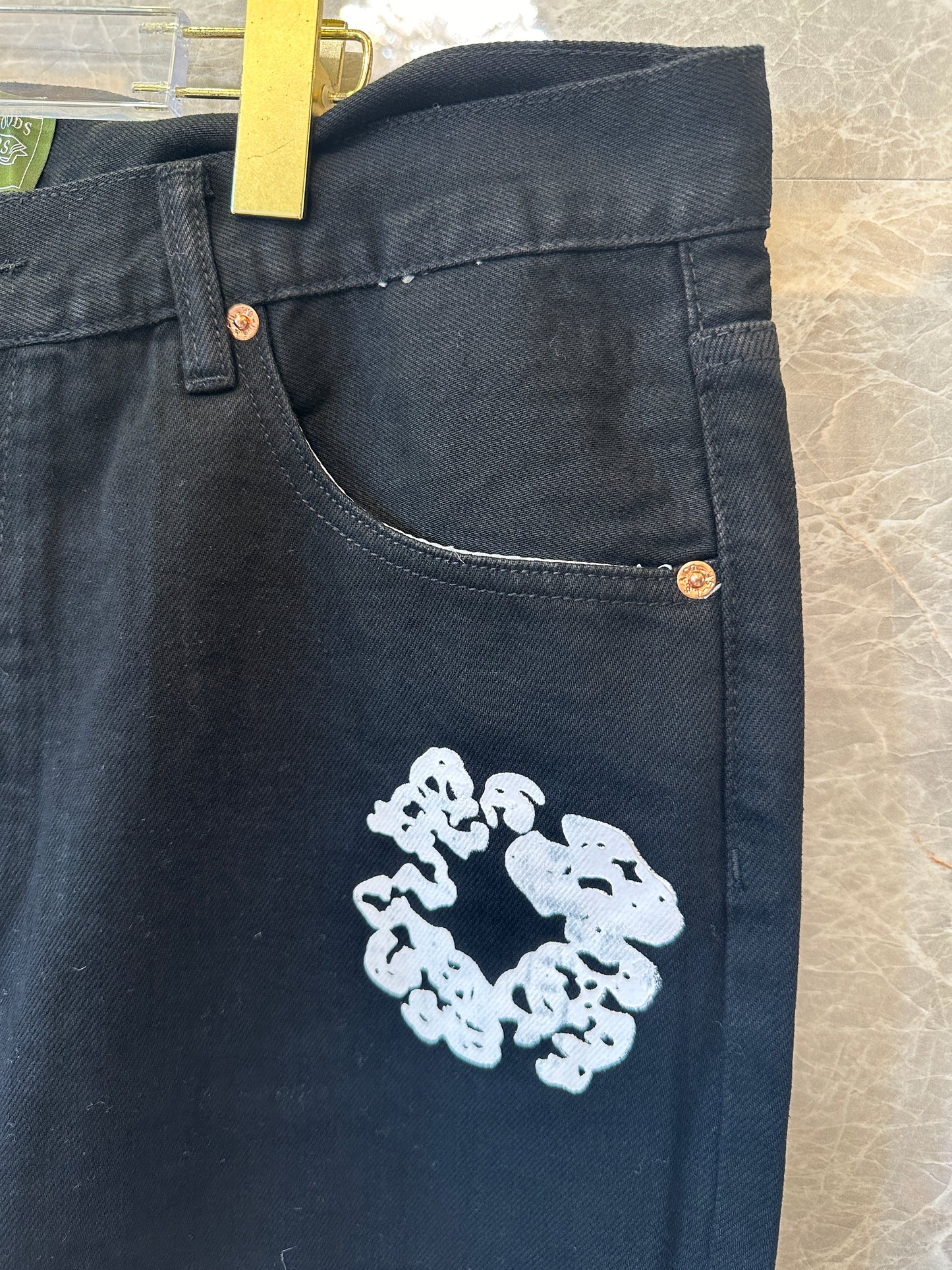 Denim Tears x Levi’s Cotton Wreath Calças de Ganga Pretas