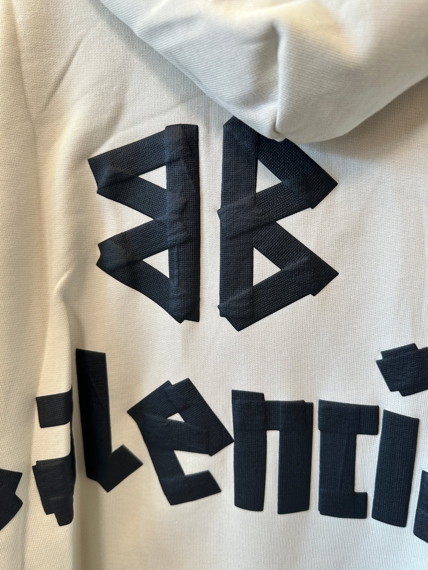 Balenciaga Oversized Logo Embroidered Hoodie in Light Gray