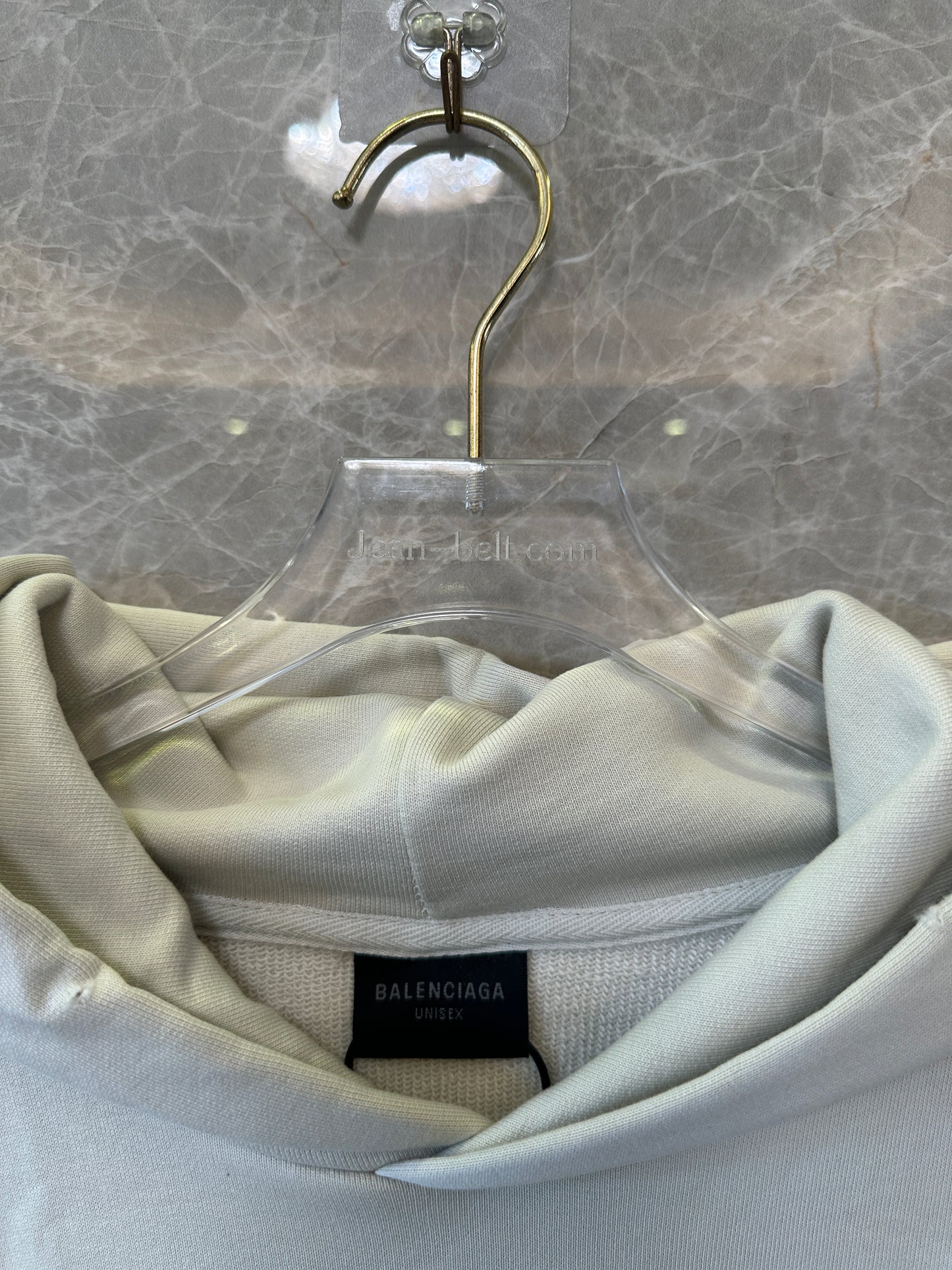 Balenciaga Oversized Logo Embroidered Hoodie in Light Gray