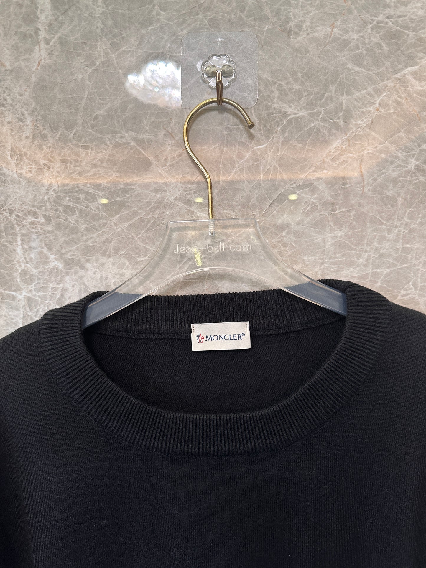 Moncler Classic Logo Print Black Knitted Sweater