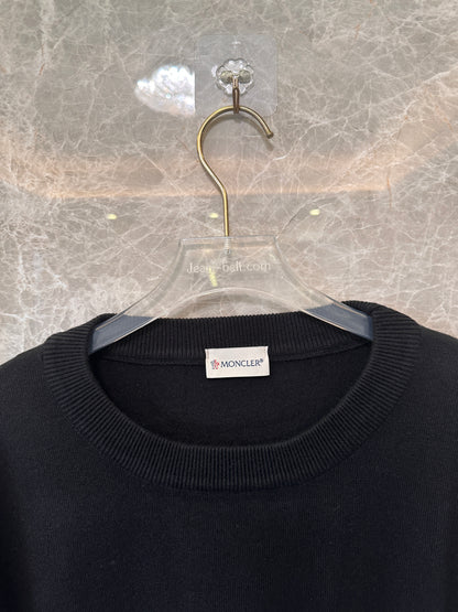 Moncler Classic Logo Print Black Knitted Sweater