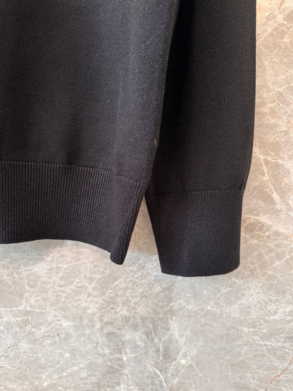 Moncler Classic Logo Print Black Knitted Sweater