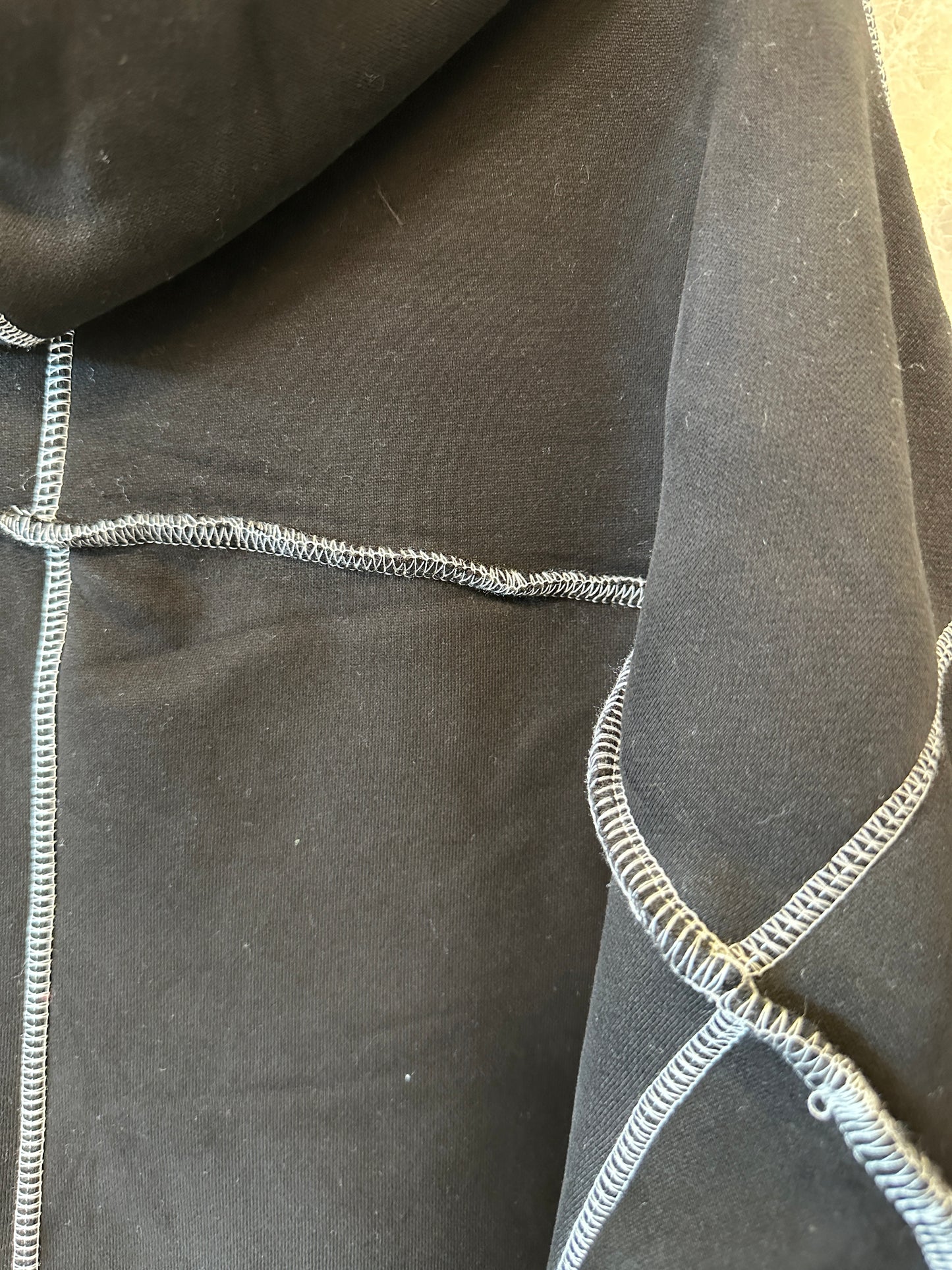 Supreme Contrast Stitch Logo Hoodie in Black