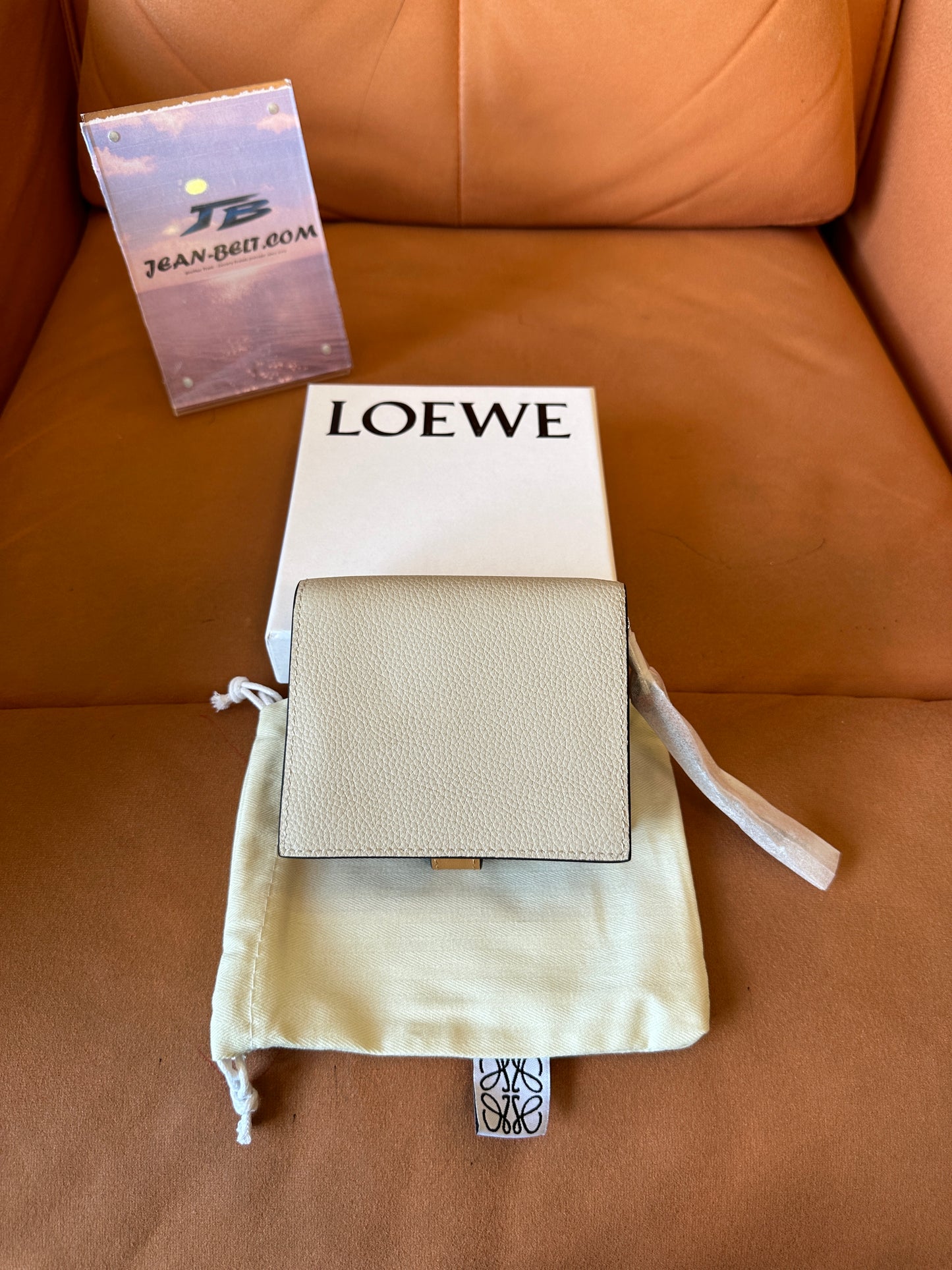 LOEWE Small Puzzle Compact Wallet in Pebbled Leather