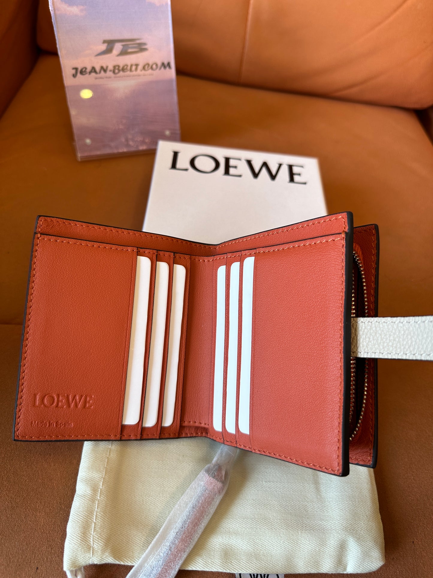 LOEWE Small Puzzle Compact Wallet in Pebbled Leather