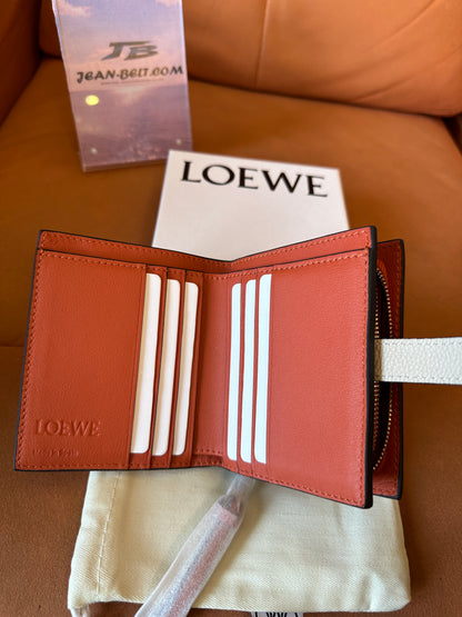 LOEWE Small Puzzle Compact Wallet in Pebbled Leather