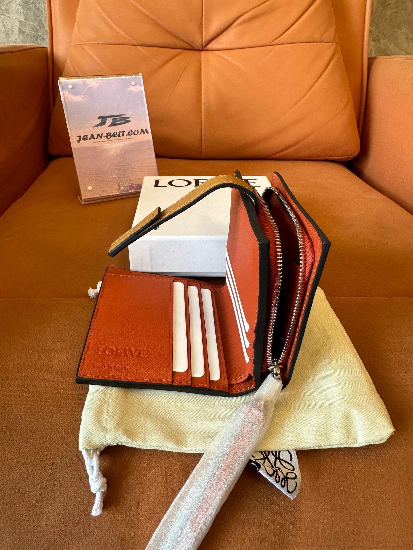 LOEWE Small Puzzle Compact Wallet in Pebbled Leather