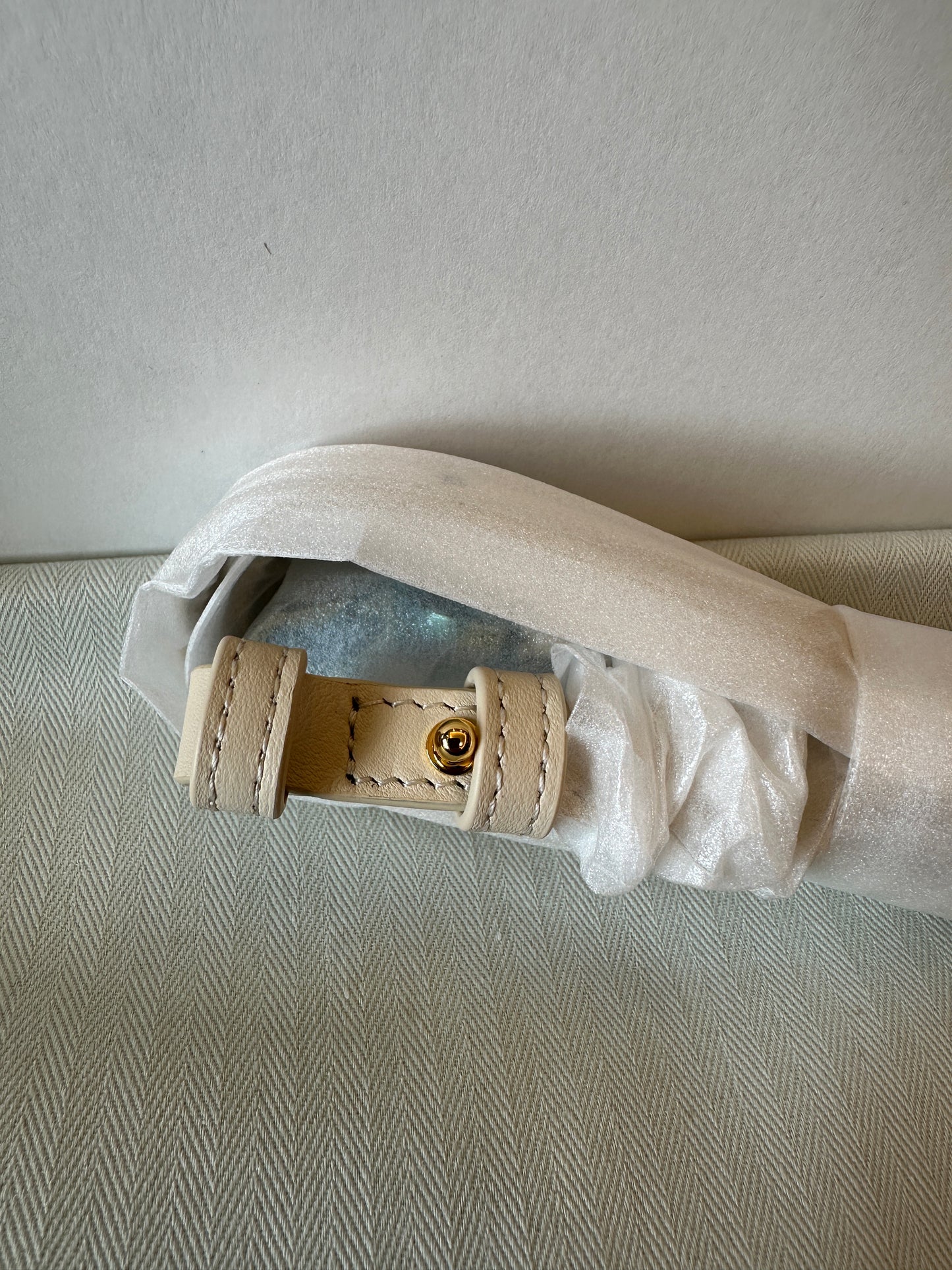 LOEWE Small Flamenco Clutch in Soft Calfskin – Cream White