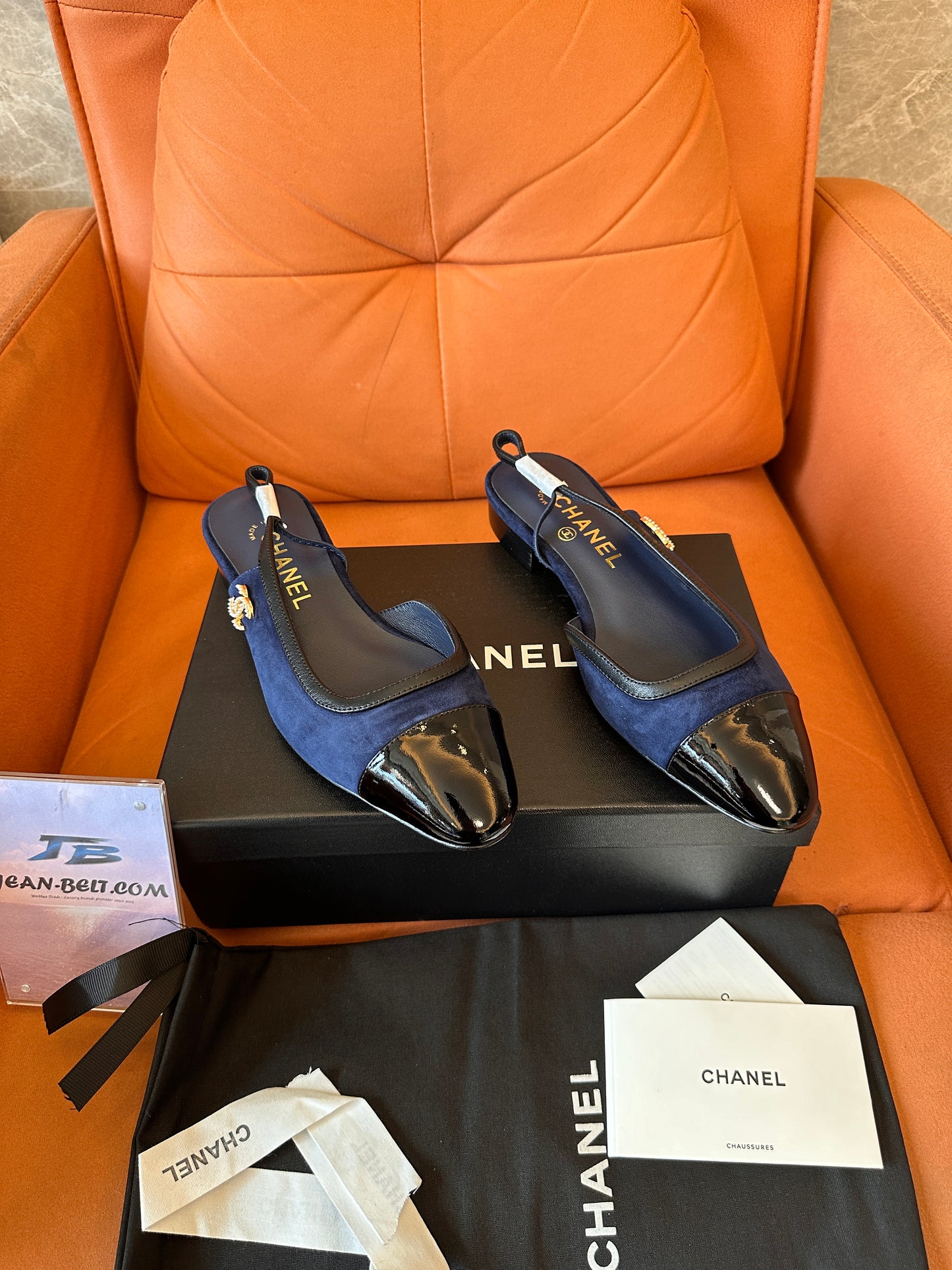 Chanel Two-Tone Slingback Heels – Luxurious Suede & Patent Leather