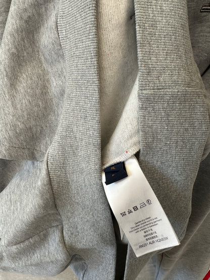 Louis Vuitton Grey & Red Logo Stripe Contrast Hoodie