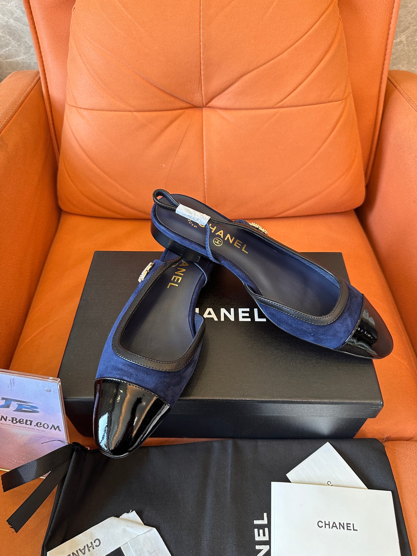 Chanel Two-Tone Slingback Heels – Luxurious Suede & Patent Leather