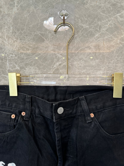 Levi’s × Denim Tears 501 Black Cotton Wreath Printed Jeans