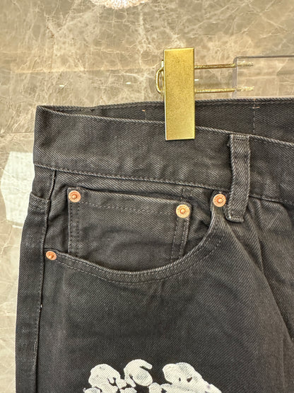 Levi’s × Denim Tears 501 Black Cotton Wreath Printed Jeans
