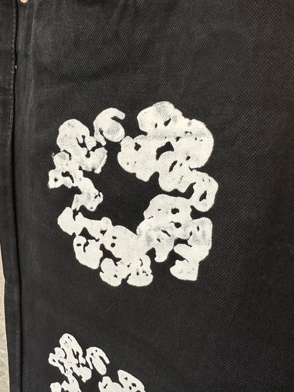 Levi’s × Denim Tears 501 Black Cotton Wreath Printed Jeans