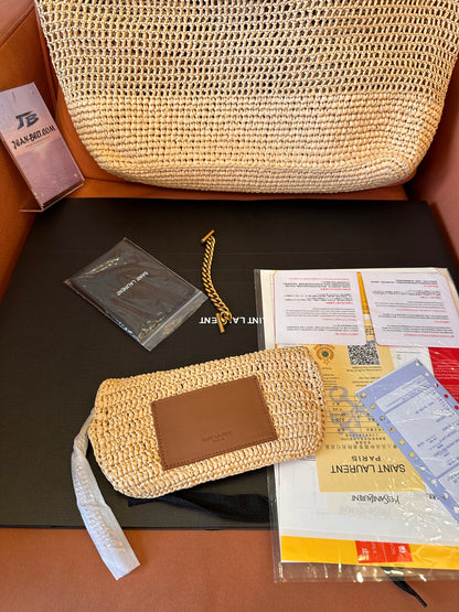 Saint Laurent Panier Raffia Tote Bag