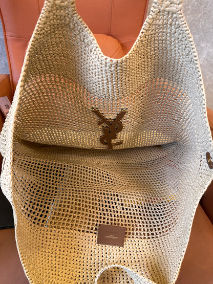 Saint Laurent Panier Raffia Tote Bag