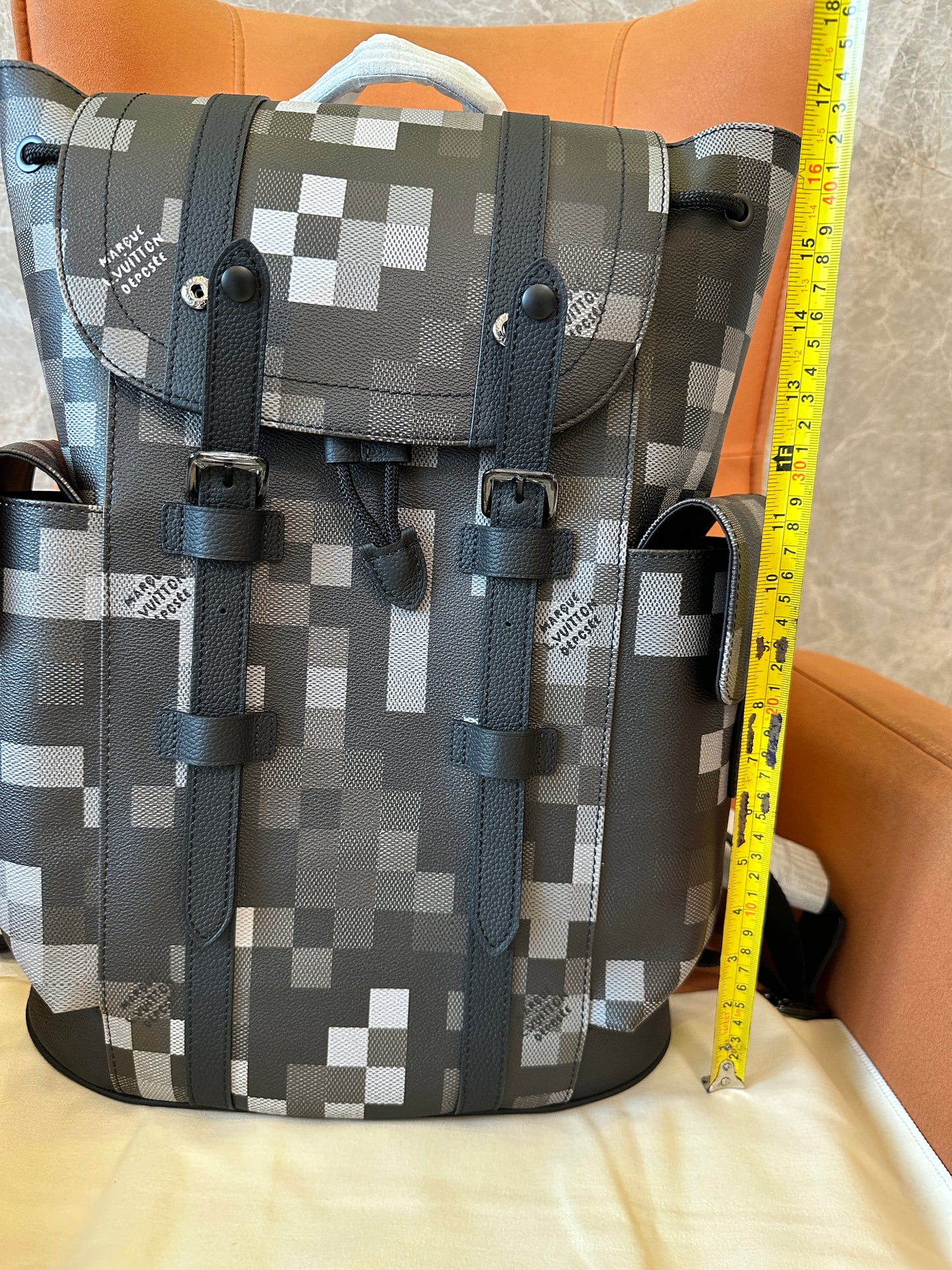 Louis Vuitton Christopher MM Backpack Pixel Monogram Eclipse Canvas