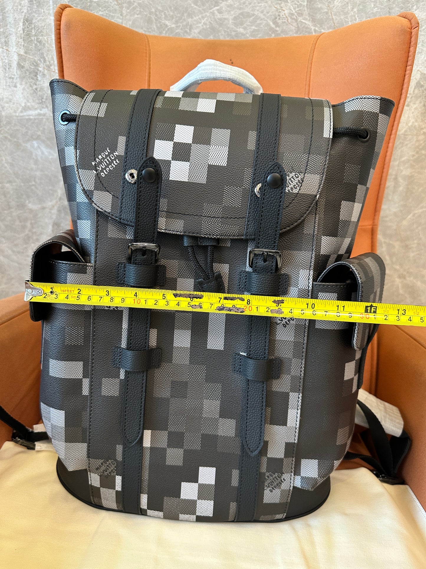 Louis Vuitton Christopher MM Backpack Pixel Monogram Eclipse Canvas