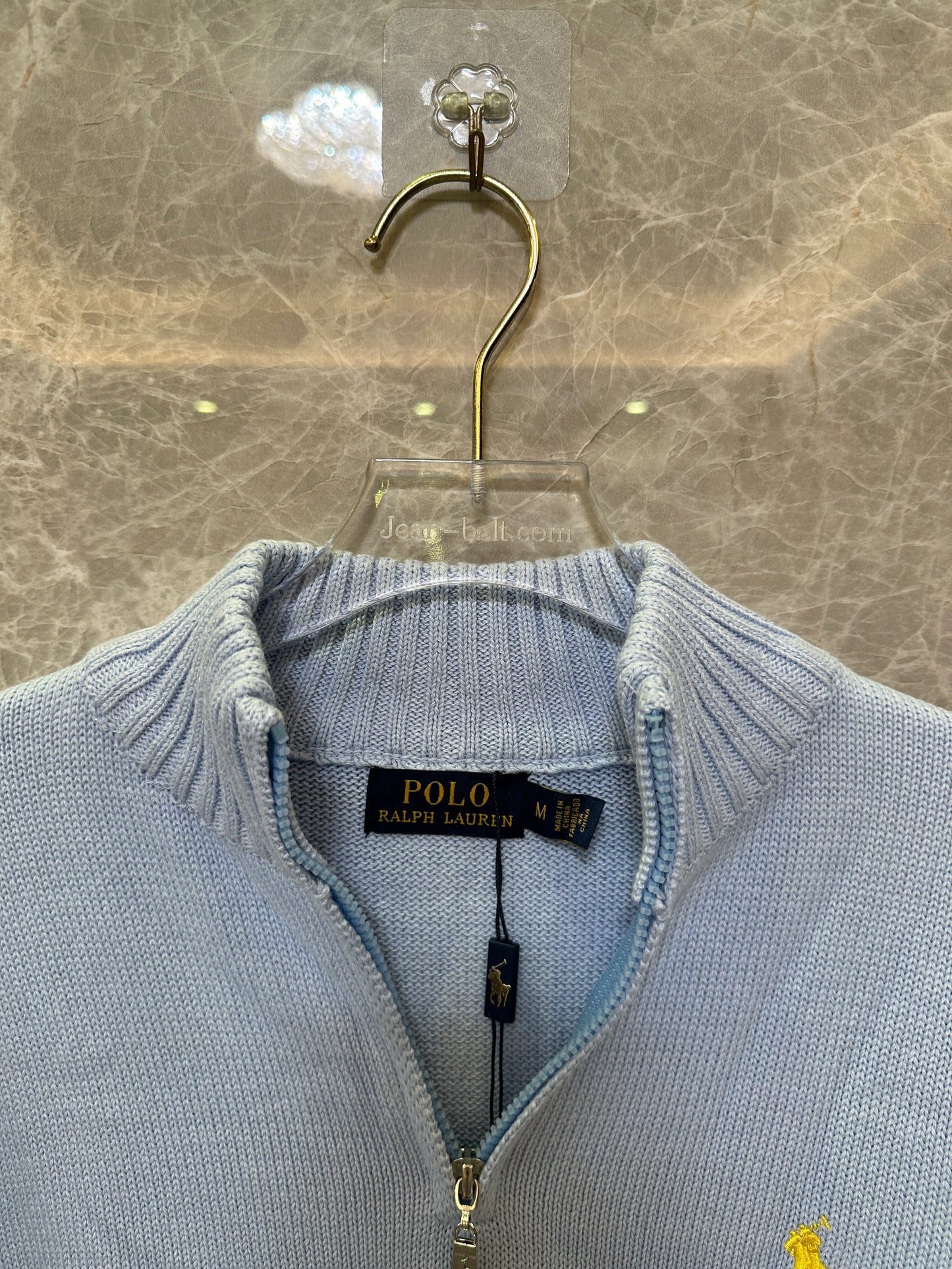 Polo Ralph Lauren Light Blue Half-Zip Sweater | Classic Men’s Knitwear