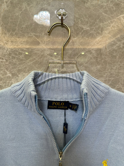 Polo Ralph Lauren Light Blue Half-Zip Sweater | Classic Men’s Knitwear