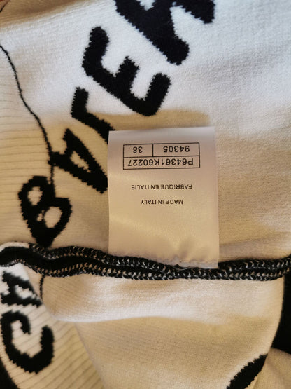 Balenciaga All-Over Logo Embroidered Cardigan in Black