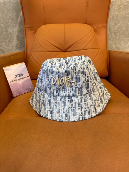 Dior Blue Oblique Embroidered Bucket Hat