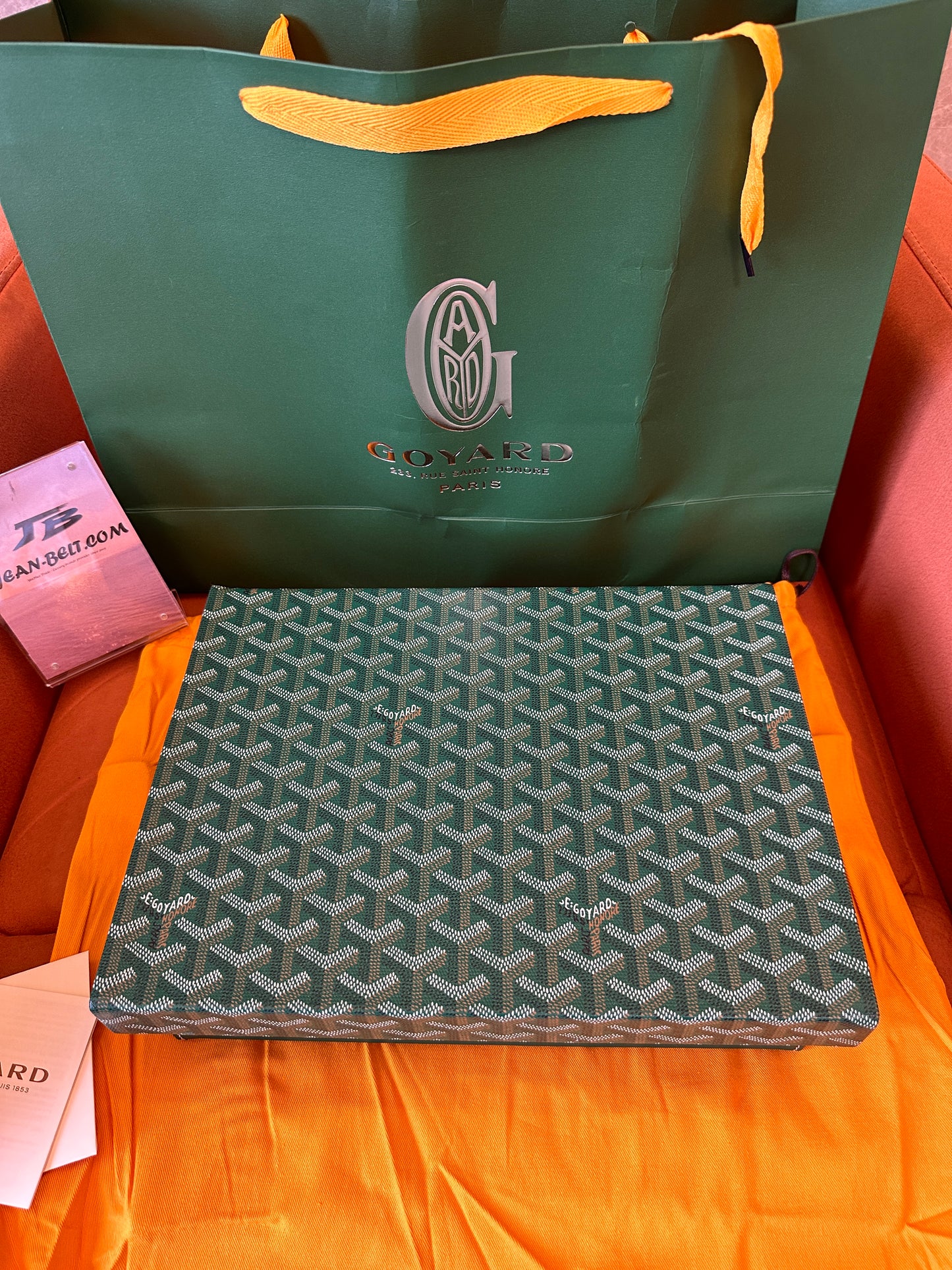 Goyard Green Luxury Watch Box with Cushioned Compartments