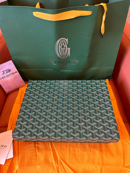 Goyard Green Luxury Watch Box with Cushioned Compartments