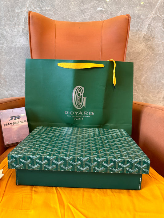 Goyard Green Luxury Watch Box with Cushioned Compartments