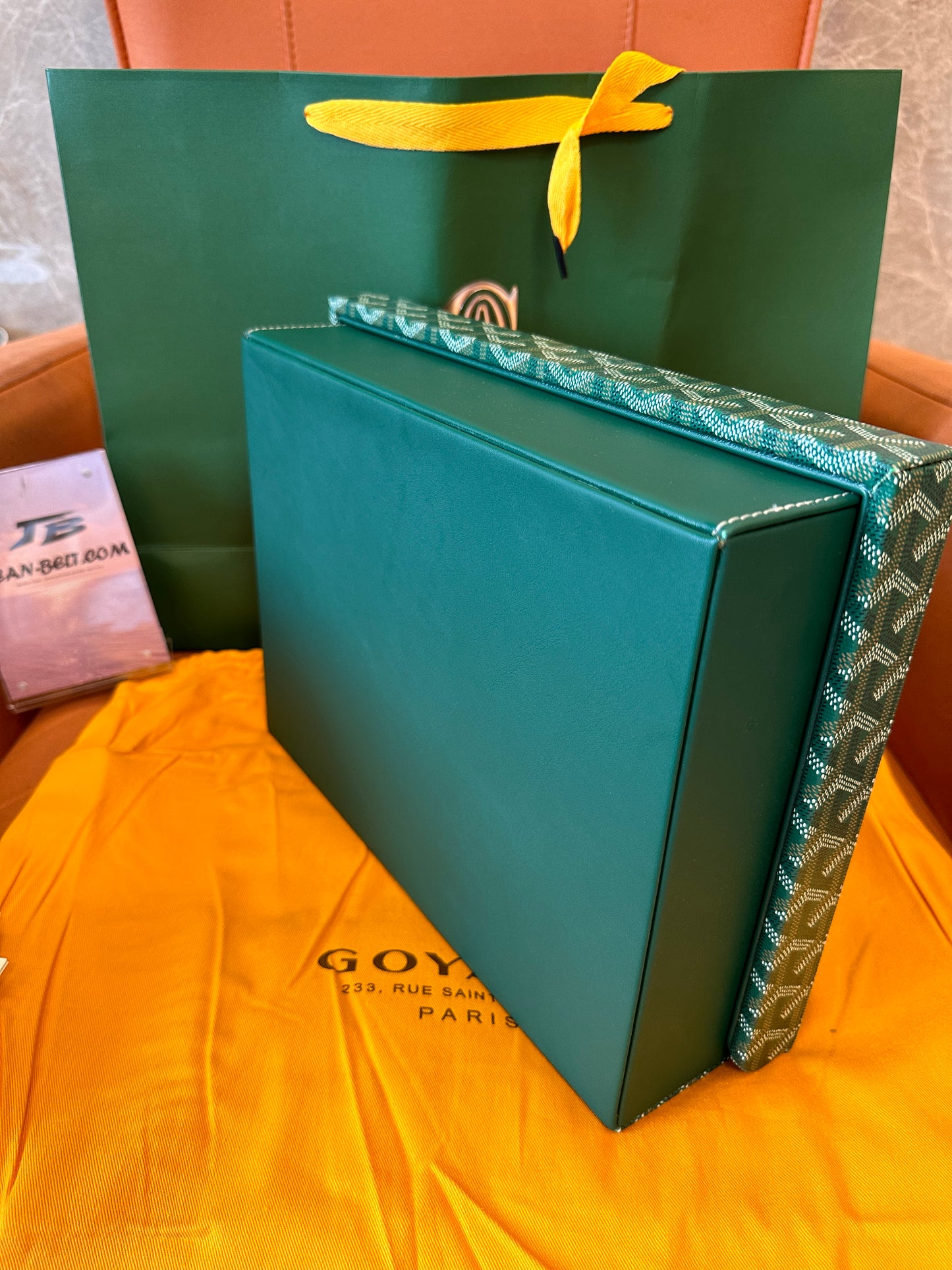 Goyard Green Luxury Watch Box with Cushioned Compartments