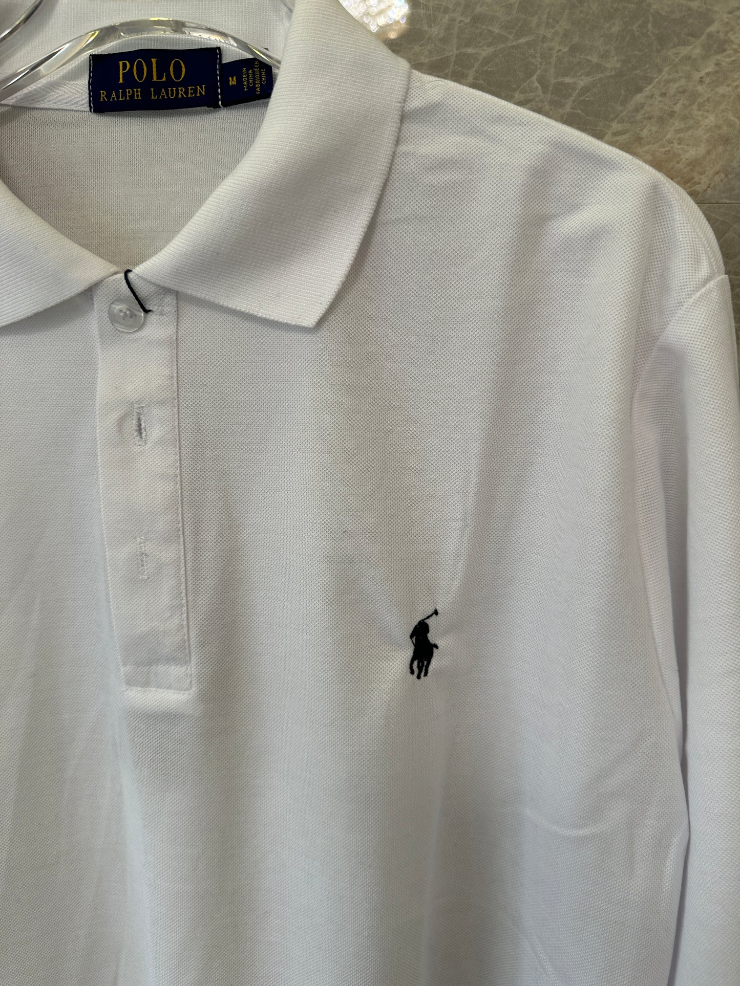 Polo Ralph Lauren White Long Sleeve Cotton Polo Shirt