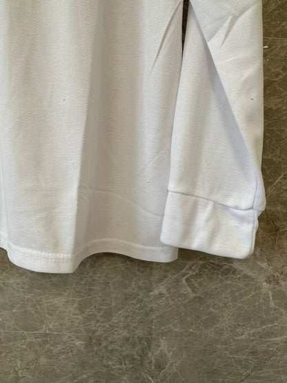 Polo Ralph Lauren White Long Sleeve Cotton Polo Shirt