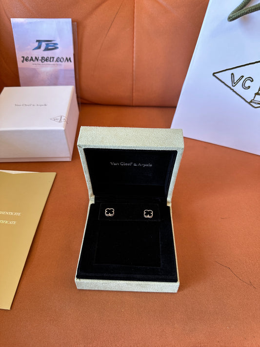 Van Cleef & Arpels Alhambra Black Onyx Earrings