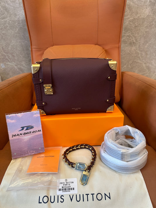Louis Vuitton Petite Malle Souple Bordeaux Leather Bag