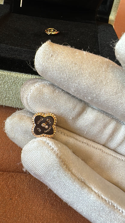 Van Cleef & Arpels Alhambra Black Onyx Earrings