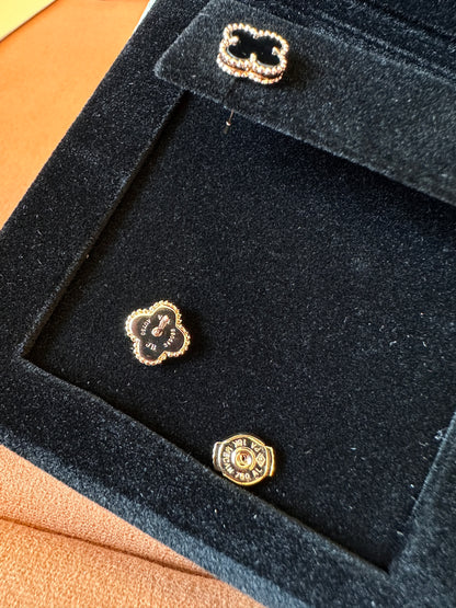 Van Cleef & Arpels Alhambra Black Onyx Earrings