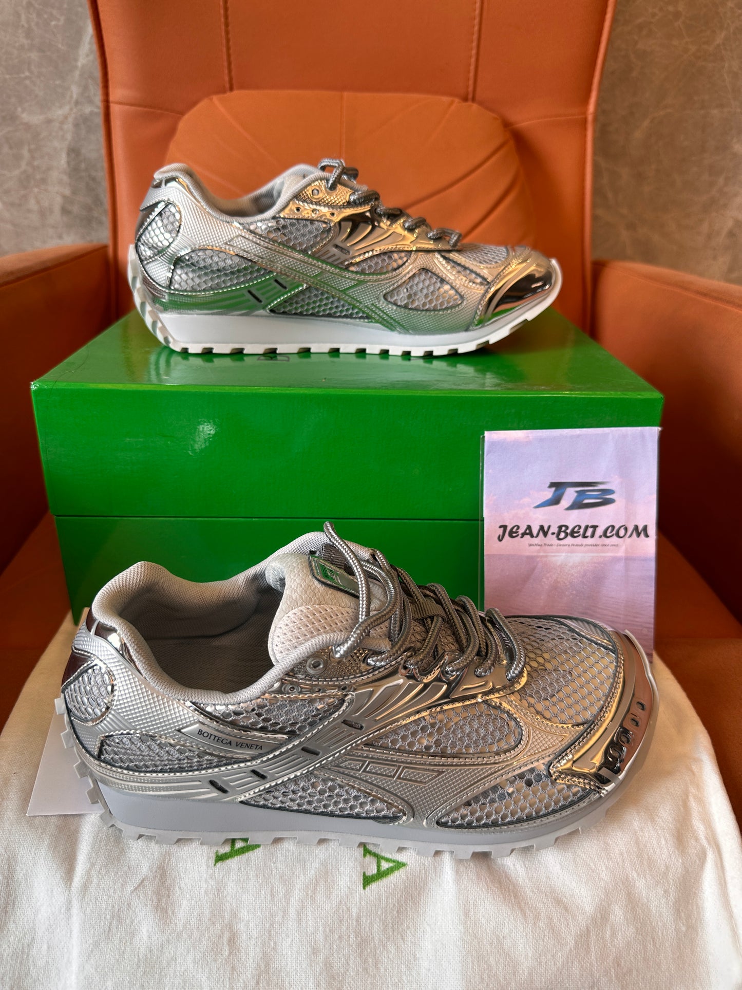 Zapatillas Bottega Veneta Flash Runner – plata metalizada