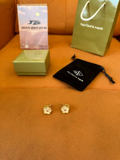 Van Cleef & Arpels Vintage Alhambra Earrings – 18K Yellow Gold & Mother of Pearl