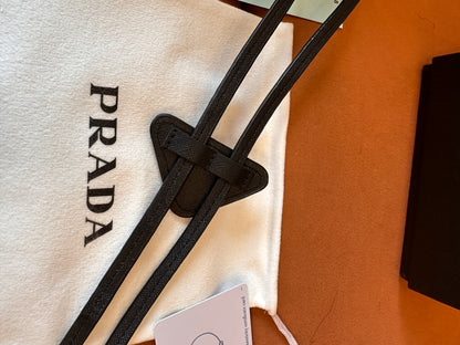 Prada Logo Plaque Leather Bolo Tie – Western-Inspired Accessory