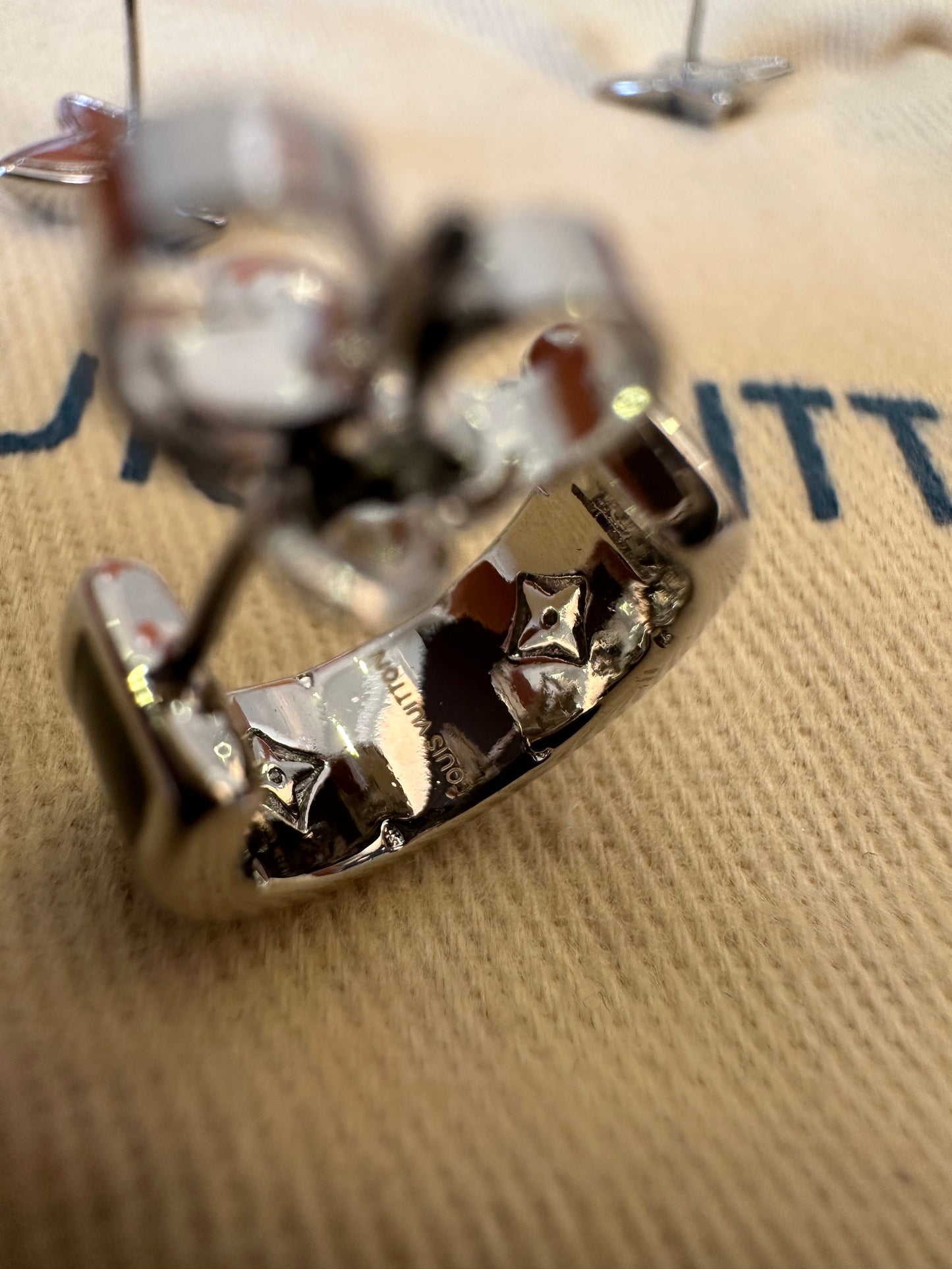 Louis Vuitton Star Blossom Earrings Set – Silver-tone Monogram Stud Trio