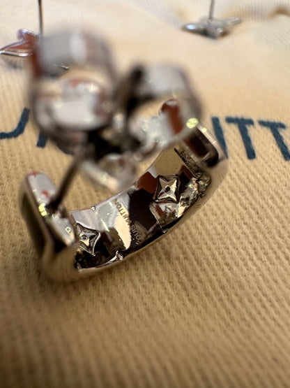 Louis Vuitton Star Blossom Earrings Set – Silver-tone Monogram Stud Trio