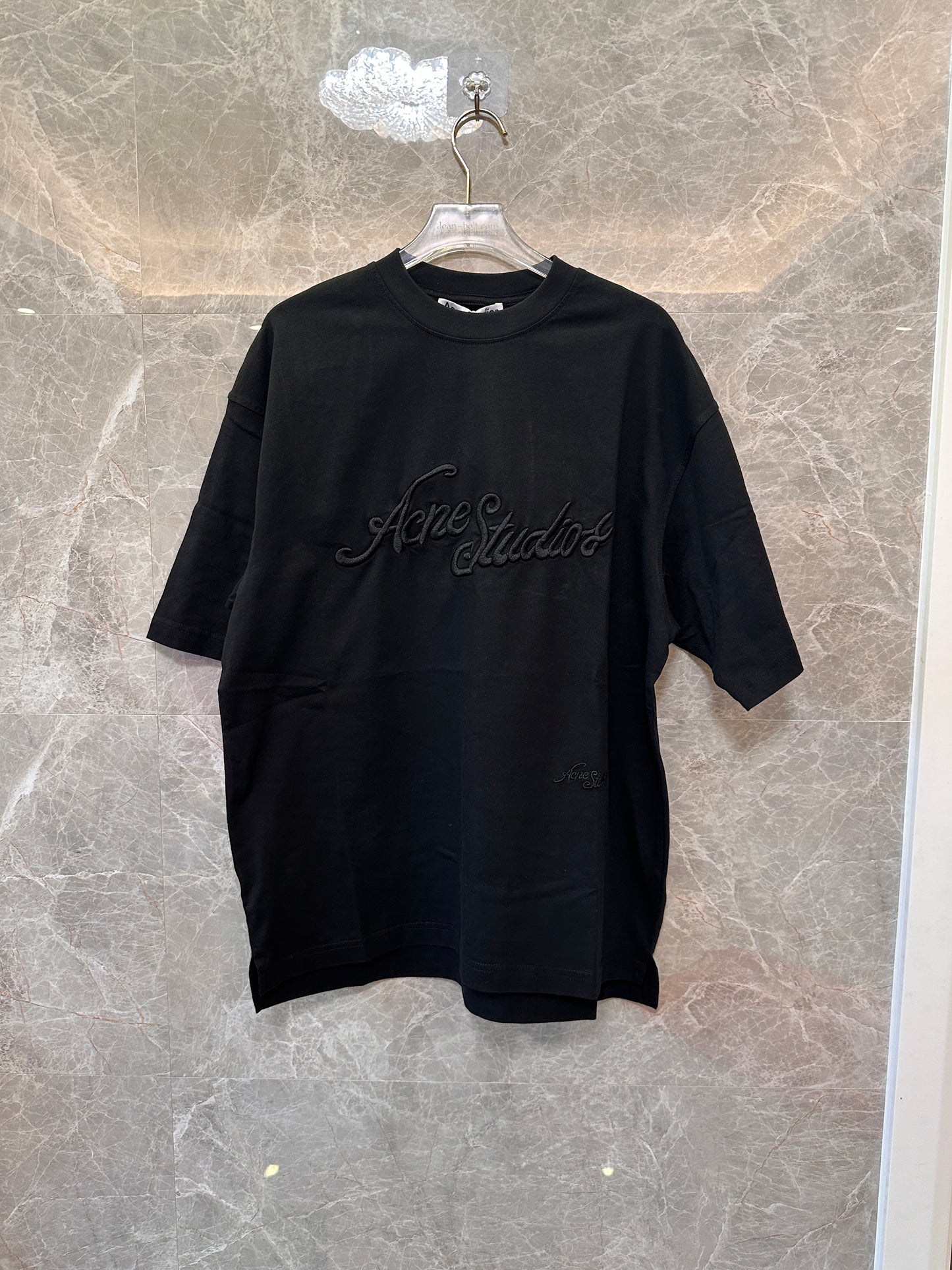 Acne Studios Black Oversized Logo T-shirt