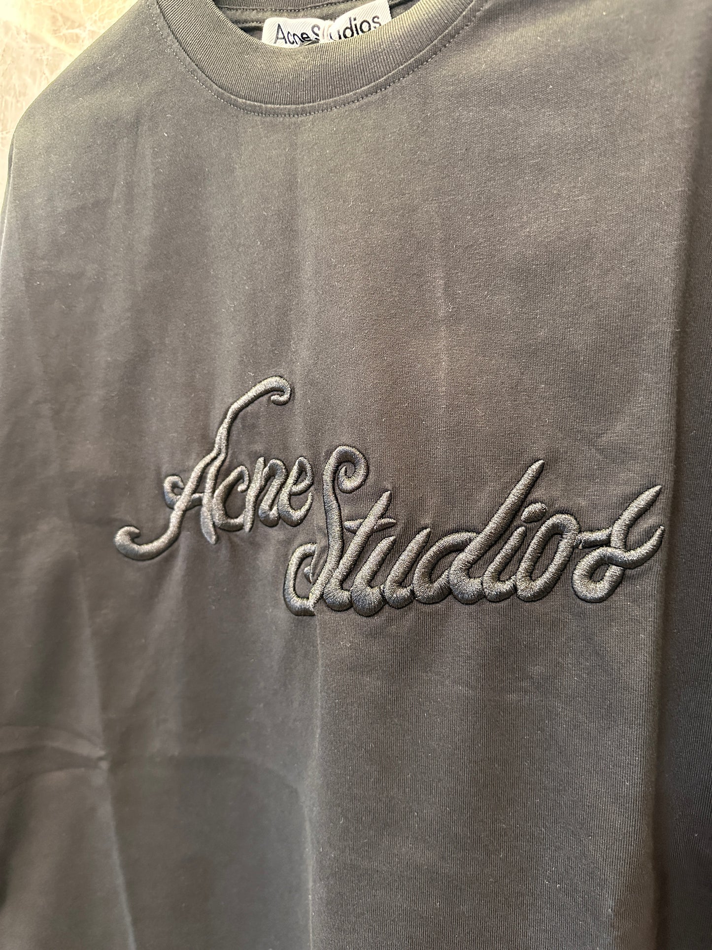 Acne Studios Black Oversized Logo T-shirt