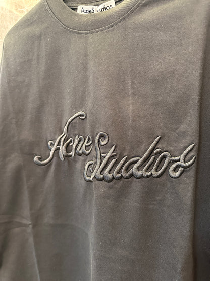 Acne Studios Black Oversized Logo T-shirt