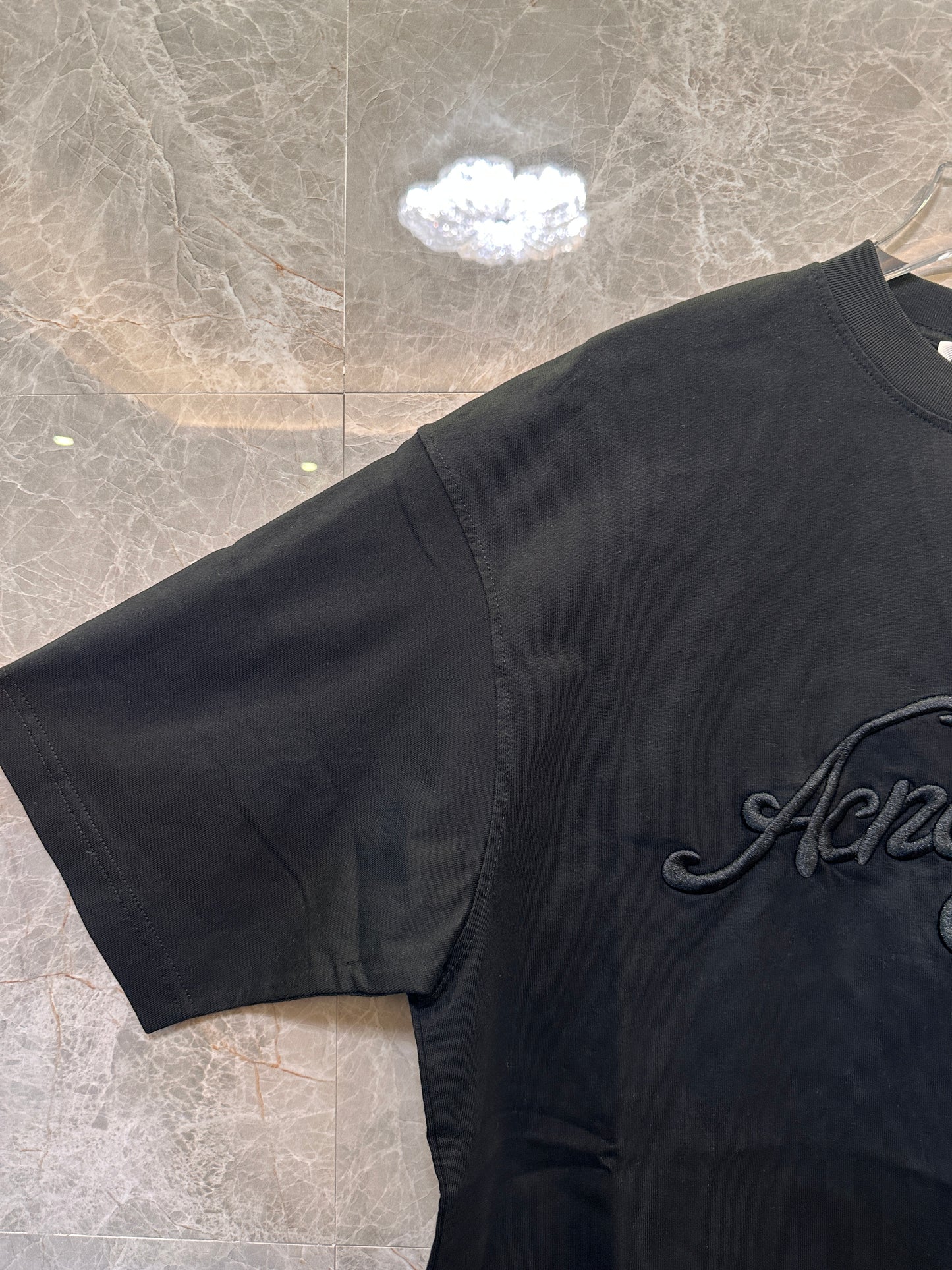 Acne Studios Black Oversized Logo T-shirt